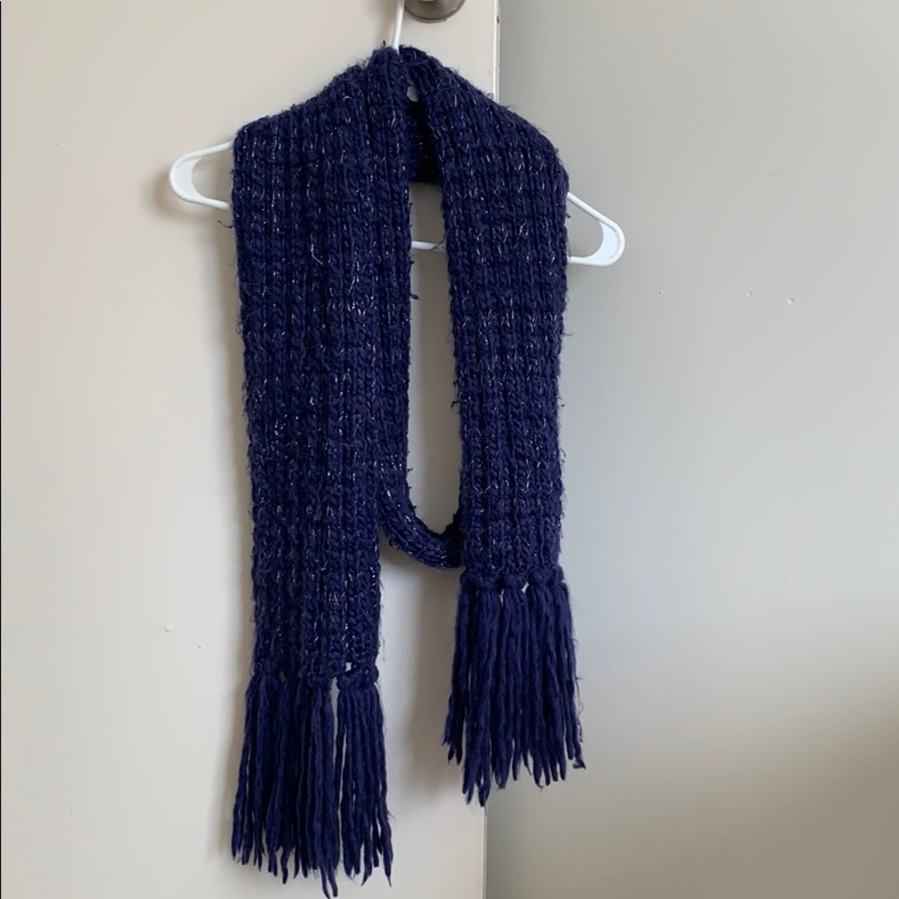 Bebe Navy and Silver Sparkle L Scarf